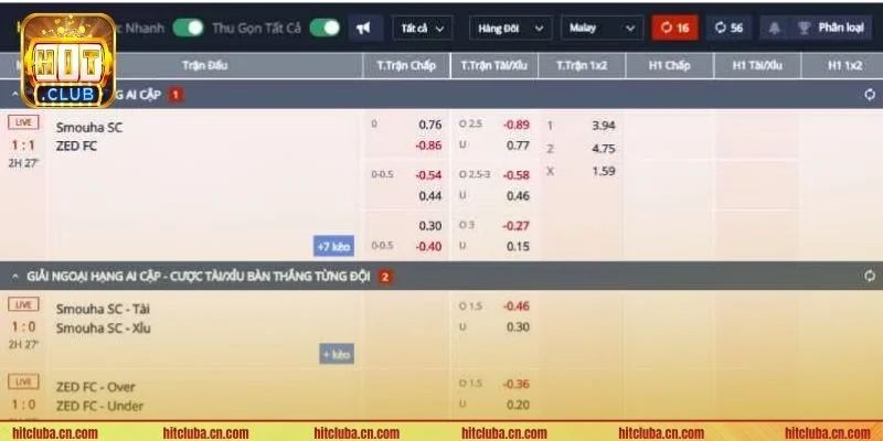 Các loại tỷ lệ cá cược mà người chơi cần biết khi tham gia chơi tại HITCLUB.