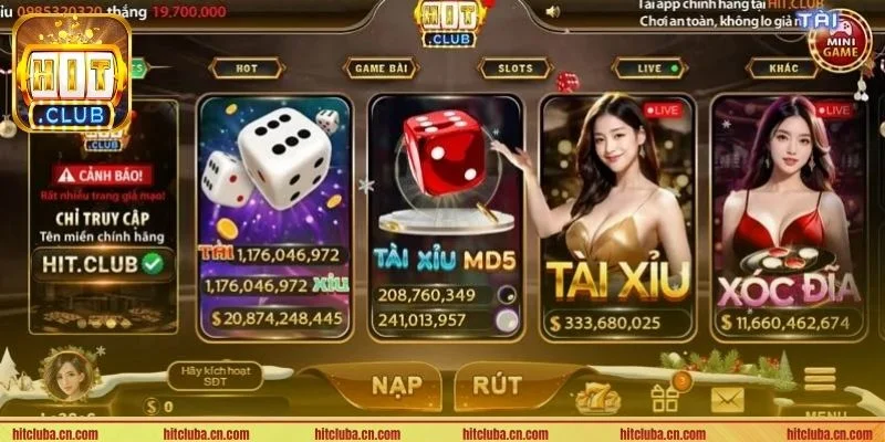 Các thể thức chơi tài xỉu tại HITCLUB hấp dẫn người chơi.